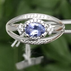 แหวนพลอยแท้ แทนซาไนท์ (Tanzanite Silver Ring ) (Size) 57 ตัวเรือนเงิน เพชร CZ คัดคุณภาพ พลอยแท้ อัญมณีมงคลประจําวันเกิด เครื่องประดับพลอย
