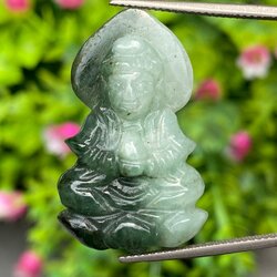 หยก แกะสลัก รูป เจ้าแม่กวนอิม (Burmese jadeite) 32.52 กะรัต (cts.) หยก พม่า แท้