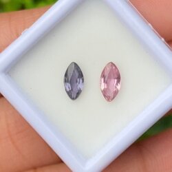 พลอย แฟนซี แซฟไฟร์ Fancy Sapphire 2 เม็ด 1.55 กะรัต (cts.) พลอยแท้ อัญมณีมงคลประจําวันเกิด เครื่องประดับพลอย