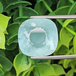 พลอย อความารีน Aquamarine 14.54 กะรัต (Cts.) พลอยแท้ อัญมณีมงคลประจําวันเกิด เครื่องประดับพลอย