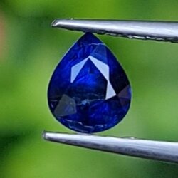 พลอย ไพลิน blue sapphire 1.20 กะรัต (Cts.) เผาเก่า พลอยแท้ อัญมณีมงคลประจําวันเกิด เครื่องประดับพลอย
