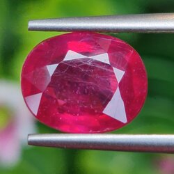 พลอย ทับทิม (Ruby Sapphire) 3.44 กะรัต (Cts.) พลอยแท้ อัญมณีมงคลประจําวันเกิด เครื่องประดับพลอย