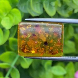 อำพัน Amber 4.04 กะรัต พลอยแท้ อัญมณีมงคลประจําวันเกิด เครื่องประดับพลอย