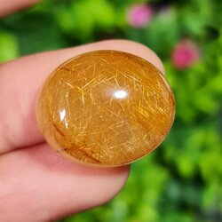 ไหมทอง ควอตซ์ Golden Rutilated Quartz 37.41 กะรัต Cts.พลอยแท้ อัญมณีมงคลประจําวันเกิด เครื่องประดับพลอย