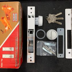 ชุดกุญแจบานเลื่อนประตู (ซีคอน) แบบกุญแจ+ลูกบิด