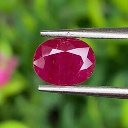 พลอย ทับทิม พม่า (Burmese Ruby Sapphire) 1.40 กะรัต พลอยแท้ อัญมณีมงคลประจําวันเกิด เครื่องประดับพลอย