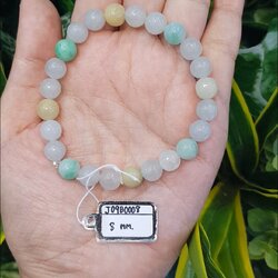 หยก พม่า แท้ Jade กำไล ประคำหยก (Jade Beads Bracelet) พม่า (Myanmar) 8 mm. พลอยแท้ อัญมณีมงคลประจําวันเกิด เครื่องประดับพลอย