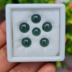 หยกพม่า (Burmese jadeite ) 6 เม็ด 6.29 กะรัต หยกแท้ อัญมณีมงคลประจําวันเกิด เครื่องประดับหยก