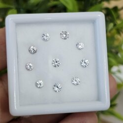 พลอย ขาว ไวท์ แซฟไฟร์ White Sapphire 10 เม็ด 2.26 กะรัต (Cts.) ดิบ (Unheated) พลอยแท้ อัญมณีมงคลประจําวันเกิด เครื่องประดับพลอย