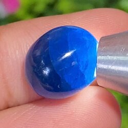 พลอย บลู อะพาไทต์ Blue Apatite 12.27 (Cts.) ดิบ Unheated. พลอยแท้ อัญมณีมงคลประจําวันเกิด เครื่องประดับพลอย