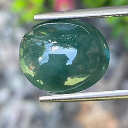 หยกพม่าเจียรนัย (Burmese jade ) 7.71 กะรัต หยกแท้ อัญมณีมงคลประจําวันเกิด เครื่องประดับหยก