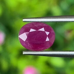 พลอย ทับทิม พม่า (Burmese Ruby Sapphire) 1.56 กะรัต พลอยแท้ อัญมณีมงคลประจําวันเกิด เครื่องประดับพลอย