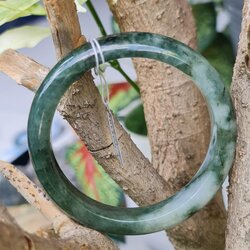 JB6804113 หยก พม่า แท้ Jade กำไลหยก 58.2 มม. (Jadeite bracelet) พม่า (Myanmar)