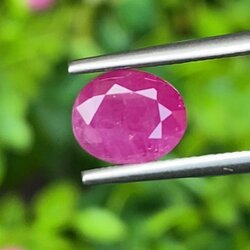 พลอย ทับทิม พม่า (Burmese Ruby Sapphire) 1.96 กะรัต พลอยแท้ อัญมณีมงคลประจําวันเกิด เครื่องประดับพลอย
