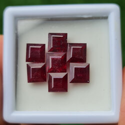 พลอย ทับทิม Ruby sapphire 7 เม็ด 18.7 กะรัต (Cts.) พลอยแท้ อัญมณีมงคลประจําวันเกิด เครื่องประดับพลอย