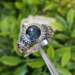 แหวน พลอย บลู โทแพซ (Blue Topaz) (Size) 54