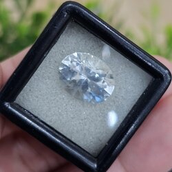 พลอย ไวท์ โทแพซ (White Topaz) 7.82 กะรัต (Cts.) พลอยแท้ อัญมณีมงคลประจําวันเกิด เครื่องประดับพลอย