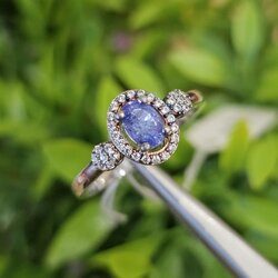 แหวน พลอยแท้ แทนซาไนท์ Tanzanite Silver Ring (Size) 54