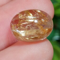 ไหมทอง ควอตซ์ Golden Rutilated Quartz 8.00 กะรัต Cts. พลอยแท้ อัญมณีมงคลประจําวันเกิด เครื่องประดับพลอย