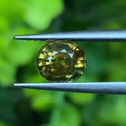 พลอย บุษราคัม yellow sapphire 1.20 กะรัต (Cts.) ดิบ Unheated พลอยแท้ อัญมณีมงคลประจําวันเกิด เครื่องประดับพลอย
