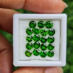 พลอย โครม ไดออพไซด์ Chrome Diopside 5.39 กะรัต (Cts.) 19 เม็ด พลอยแท้ อัญมณีมงคลประจําวันเกิด เครื่องประดับพลอย