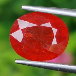 พลอย ทับทิม ซองเจีย Songea Ruby Sapphire 4.97 กะรัต (Cts.) พลอยแท้ อัญมณีมงคลประจําวันเกิด เครื่องประดับพลอย