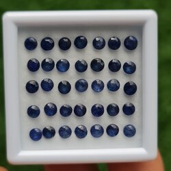 พลอย ไพลิน blue sapphire 12.00 กะรัต (Cts.) 35 เม็ด (pcs.) พลอยแท้ อัญมณีมงคลประจําวันเกิด เครื่องประดับพลอย