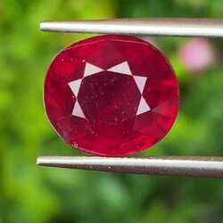 พลอย ทับทิม (Ruby Sapphire) 7.68 กะรัต (Cts.) พลอยแท้ อัญมณีมงคลประจําวันเกิด เครื่องประดับพลอย