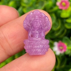 ทับทิมพม่า แกะสลัก รูปพระนาคปรก 14.97 กะรัต พลอยแท้ อัญมณีมงคลประจําวันเกิด เครื่องประดับพลอย