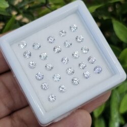 พลอย ขาว ไวท์ แซฟไฟร์ White Sapphire 26 เม็ด 5.08 กะรัต (Cts.)พลอยแท้ อัญมณีมงคลประจําวันเกิด เครื่องประดับพลอย