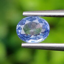 พลอย ไพลิน blue sapphire 0.91 กะรัต (Cts.) พลอยแท้ อัญมณีมงคลประจําวันเกิด เครื่องประดับพลอย