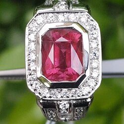 แหวน พลอย ทับทิม (Size) 55 Ruby Sapphire Ring พลอยแท้ อัญมณีมงคลประจําวันเกิด เครื่องประดับพลอย