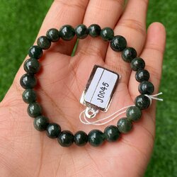 J0045 หยก พม่า แท้ Jade กำไล ประคำหยก (Jadeite Beads Bracelet) พม่า (Myanmar)