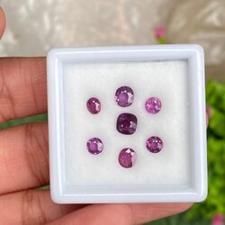 พลอย ทับทิม สยาม Siam Ruby sapphire 7 เม็ด 3.88 กะรัต (Cts.) ดิบ Unheated พลอยแท้ อัญมณีมงคลประจําวันเกิด เครื่องประดับพลอย