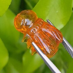 อำพัน แกะสลัก พญาตัวต่อ Wasp Natural Amber พลอยแท้ อัญมณีมงคลประจําวันเกิด เครื่องประดับพลอย