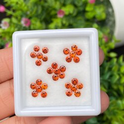 พลอย สเปสซาร์ไทต์ Spessartite Garnet 30 เม็ด (Pcs.) 4.14 กะรัต Cts.พลอยแท้ อัญมณีมงคลประจําวันเกิด เครื่องประดับพลอย