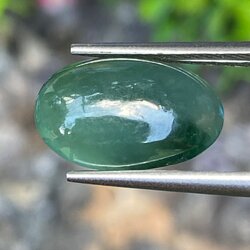 หยกพม่าเจียรนัย (Burmese jade ) 5.24 กะรัต หยกแท้ อัญมณีมงคลประจําวันเกิด เครื่องประดับหยก