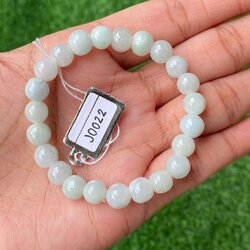 J0022 หยก พม่า แท้ Jade กำไล ประคำหยก (Jadeite Beads Bracelet) พม่า (Myanmar)