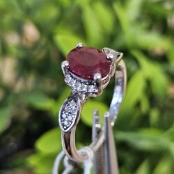 แหวน พลอย ทับทิม (Size) 56 Ruby Sapphire Ring