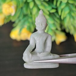 หยก แกะสลัก รูป พระ (Burmese jadeite) 20.87 กะรัต (cts.) หยก พม่า แท้