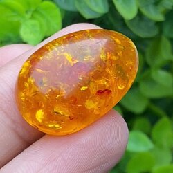 อำพัน Amber 13.23 กะรัต พลอยแท้ อัญมณีมงคลประจําวันเกิด เครื่องประดับพลอย