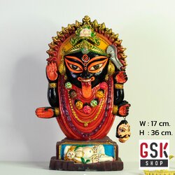 พระแม่กาลี 4 กร (ใหญ่,ดินปั้นอินเดีย,มือสอง)