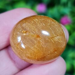 ไหมทอง ควอตซ์ Golden Rutilated Quartz 51.53 กะรัต Cts.พลอยแท้ อัญมณีมงคลประจําวันเกิด เครื่องประดับพลอย