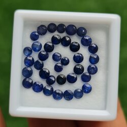 พลอย ไพลิน blue sapphire 5.92 กะรัต (Cts.) 55 เม็ด (pcs.) พลอยแท้ อัญมณีมงคลประจําวันเกิด เครื่องประดับพลอย
