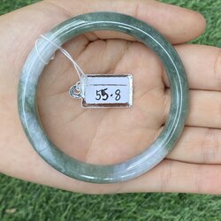 1105 หยก พม่า แท้ Jade กำไลหยก 55.8 มม. (Jadeite bracelet) พม่า (Myanmar)