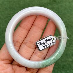 JB6605002 หยก พม่า แท้ Jade กำไลหยก (Jadeite bracelet) พม่า (Myanmar) 55.1 มม.