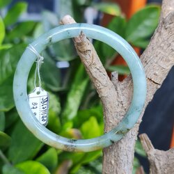 JB6711140 หยก พม่า แท้ Jade กำไลหยก 57.8 มม. (Jadeite bracelet) พม่า (Myanmar)