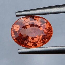 พลอย ออเรนจ์ แซฟไฟร์ Orange Sapphire 1.15 กะรัต (Cts.) พลอยแท้ อัญมณีมงคลประจําวันเกิด เครื่องประดับพลอย