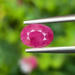 พลอย ทับทิม พม่า (Burmese Ruby Sapphire) 1.06 กะรัต พลอยแท้ อัญมณีมงคลประจําวันเกิด เครื่องประดับพลอย