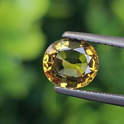 พลอย บุษราคัม Yellow Sapphire 1.18 กะรัต (Cts.) ดิบ (Unheated) พร้อมใบเซอร์ พลอยแท้ อัญมณีมงคลประจําวันเกิด เครื่องประดับพลอย